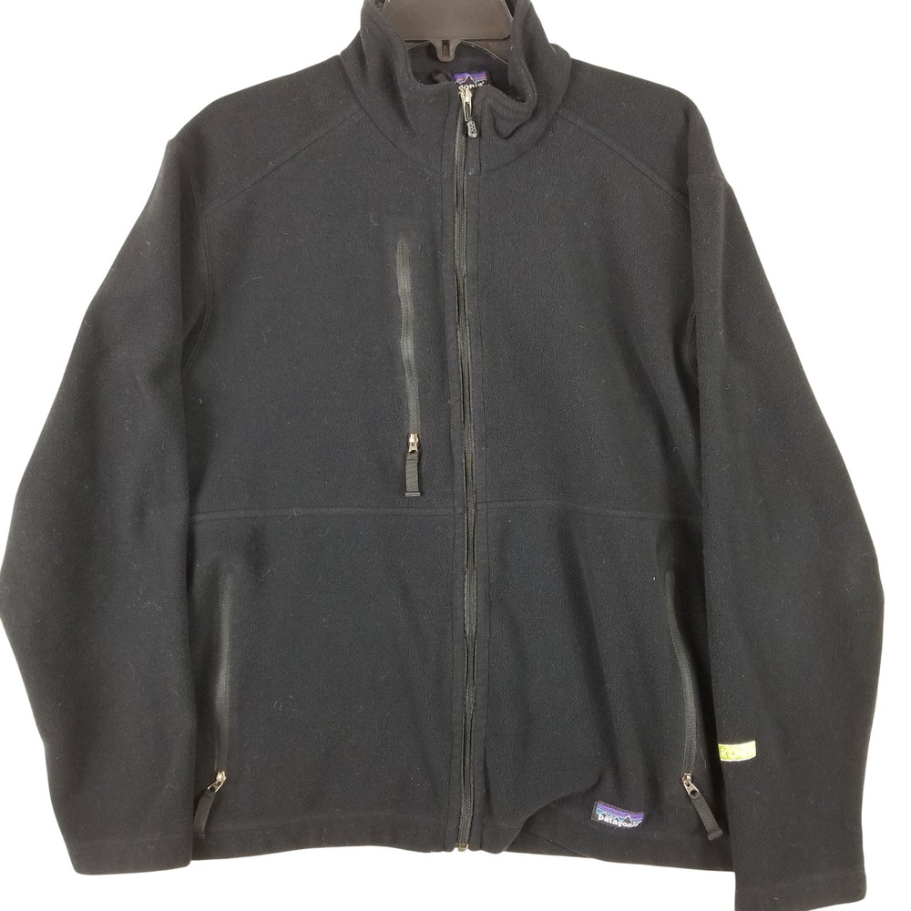 Patagonia Synchilla Fleece Jacket Mens Medium Black Full Zip Midweight 25136